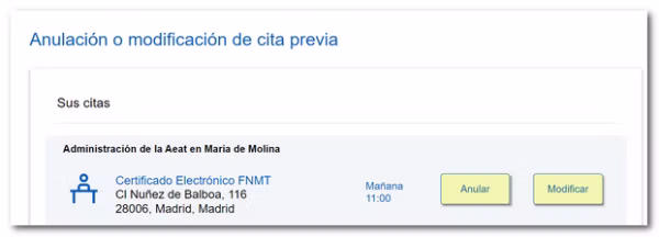 confirmacion de la anulacion