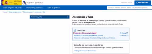 como pedir cita previa agencia tributaria