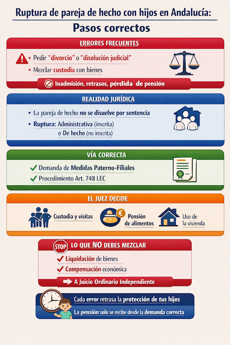 infografia pasos a realizar en caso de la turptura de hecho