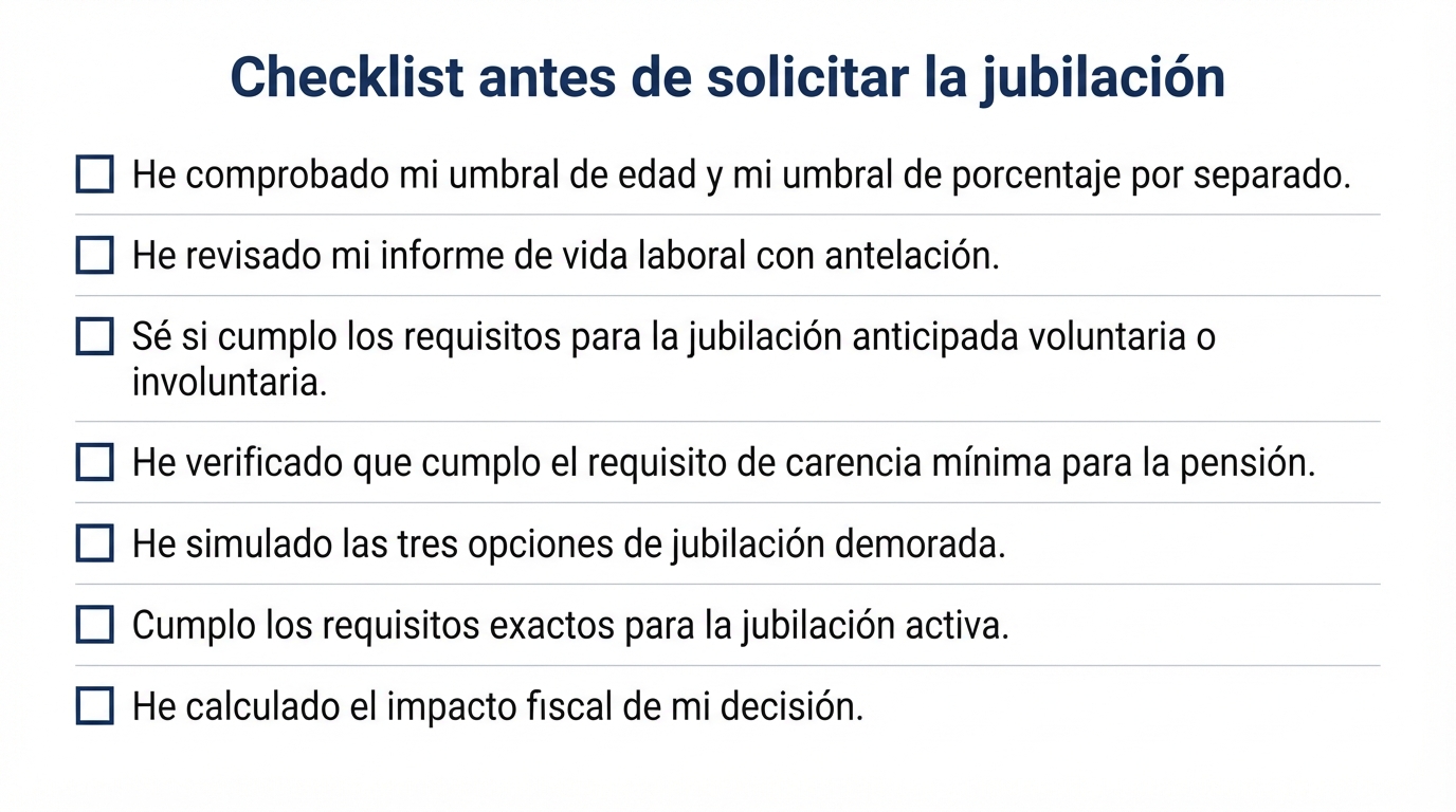 Checklist para evitar errores antes de jubilarte