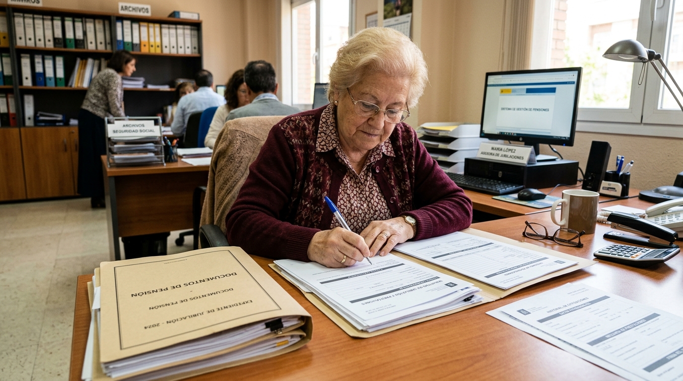 Persona mayor sentada en mesa calculando Cómo compatibilizar pensión y trabajo con la jubilación activa