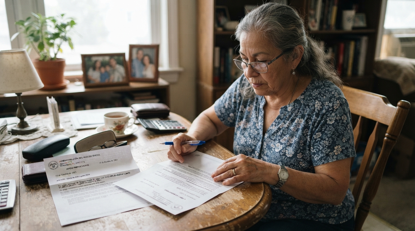 persona mayor revisando Compatibilidad entre pensión de viudedad y jubilación