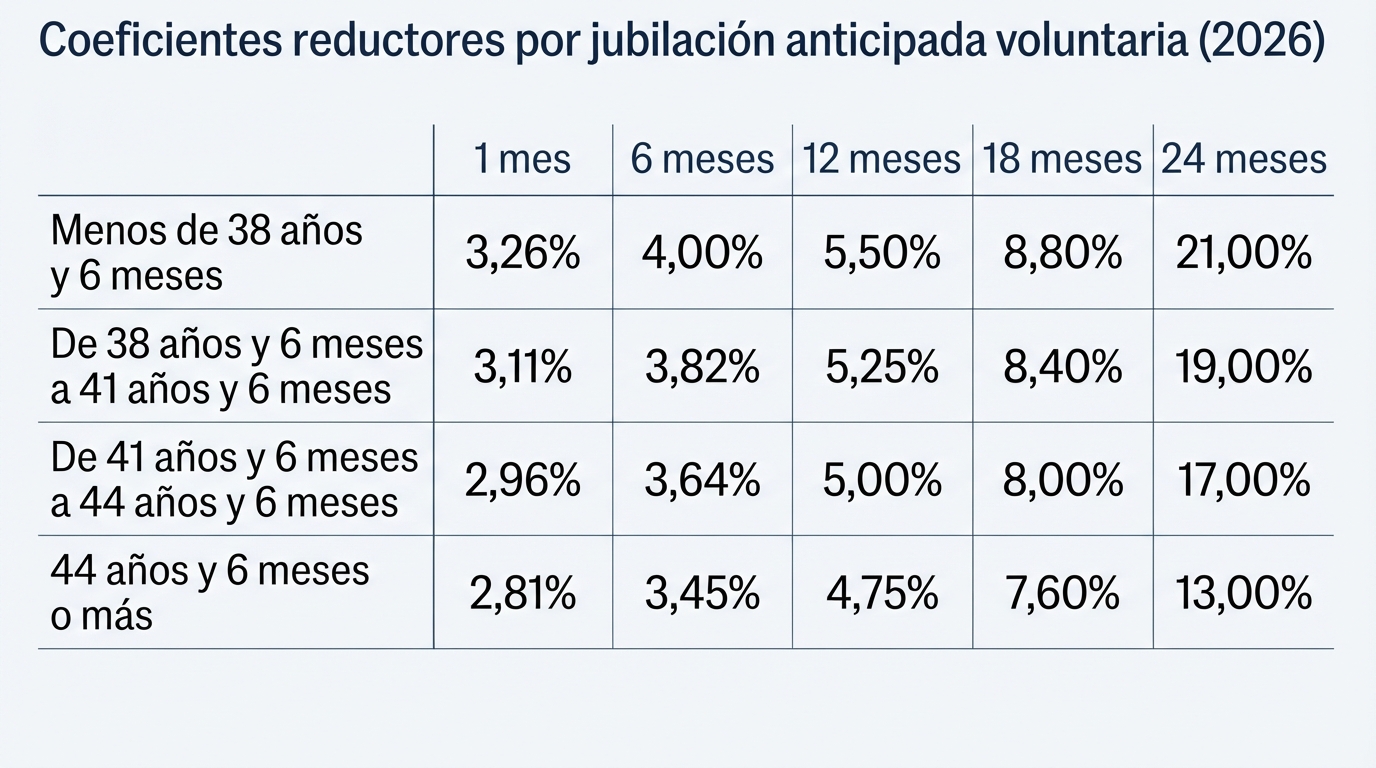 Ejemplos de coeficientes reductores en euros 2026