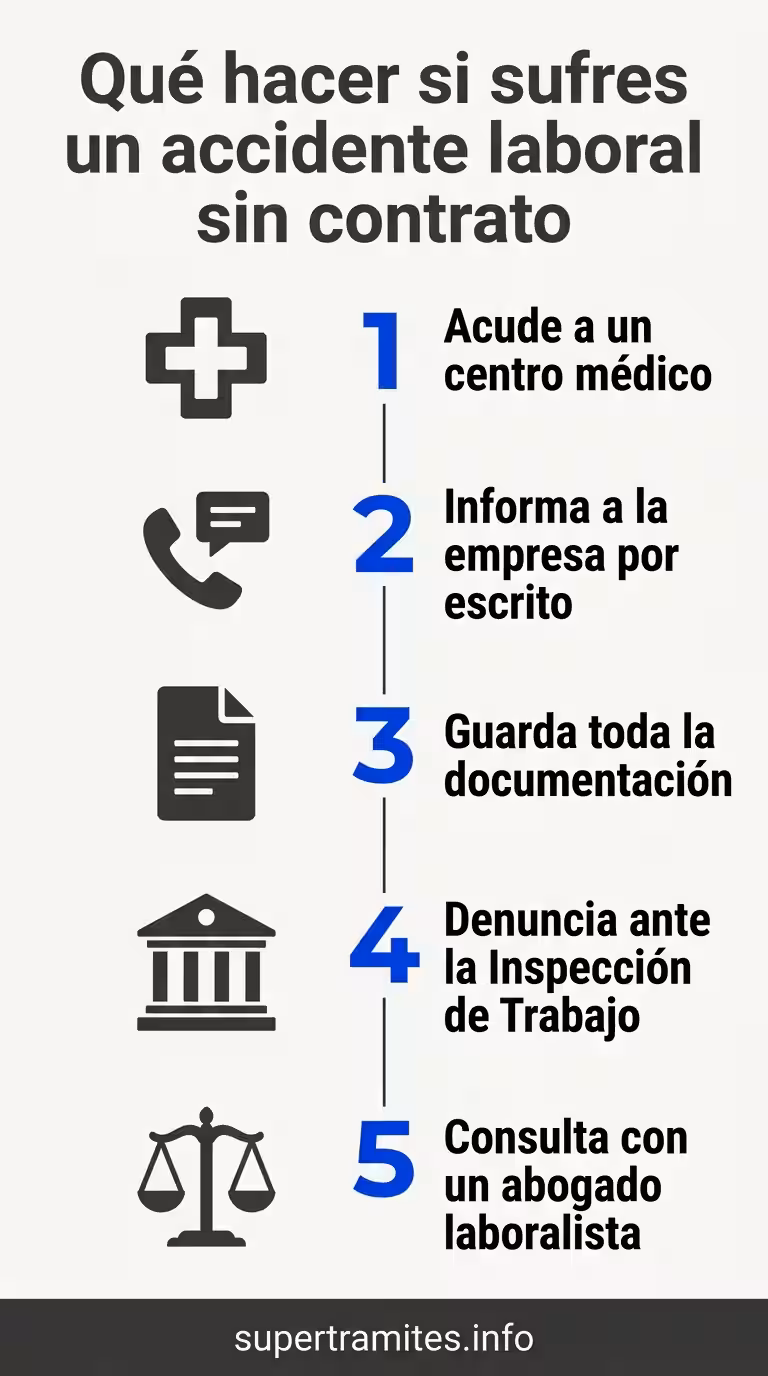 Qué hacer paso a paso si sufres un accidente laboral sin contrato
