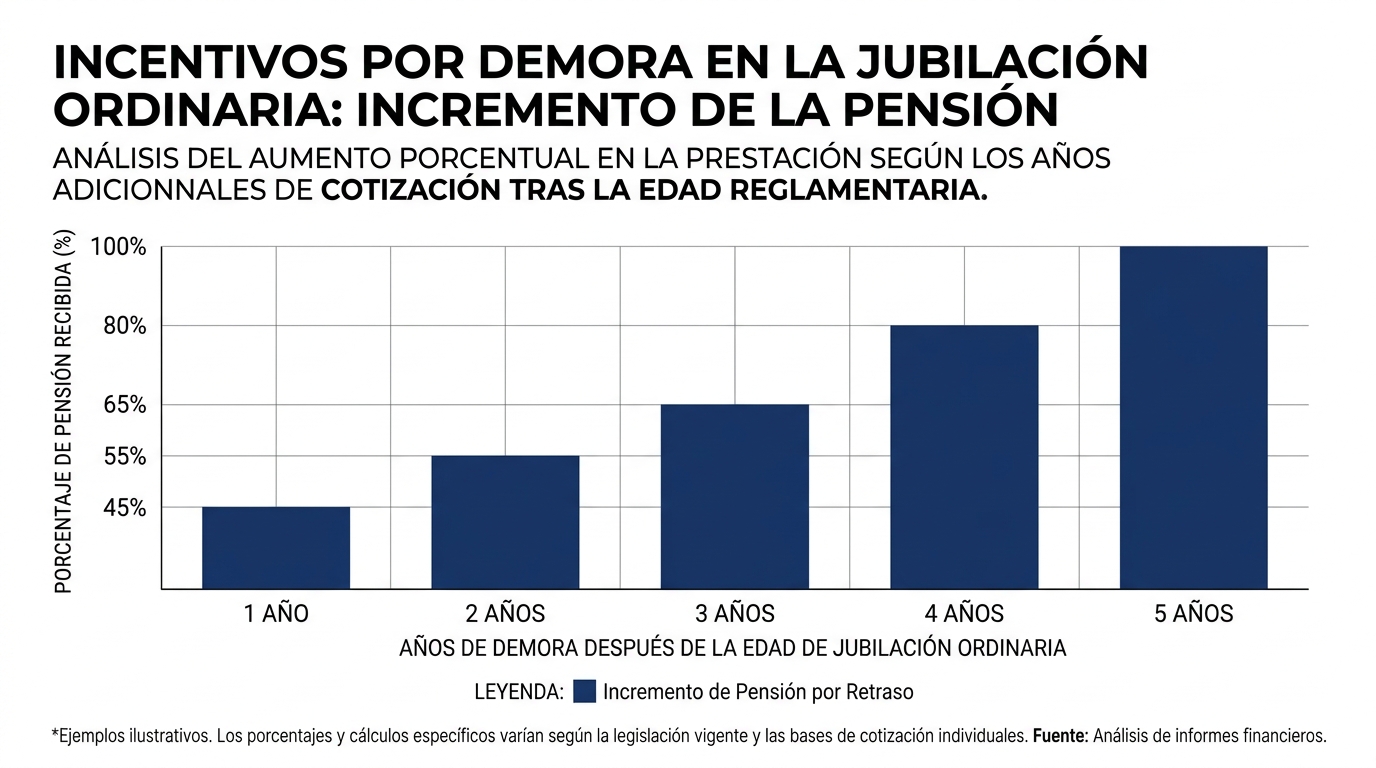 Escala de porcentaje de pensión según años de demora