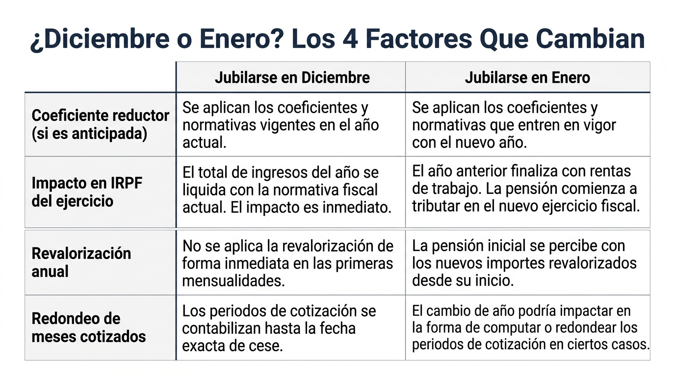 Diciembre vs. enero, los 4 factores comparados