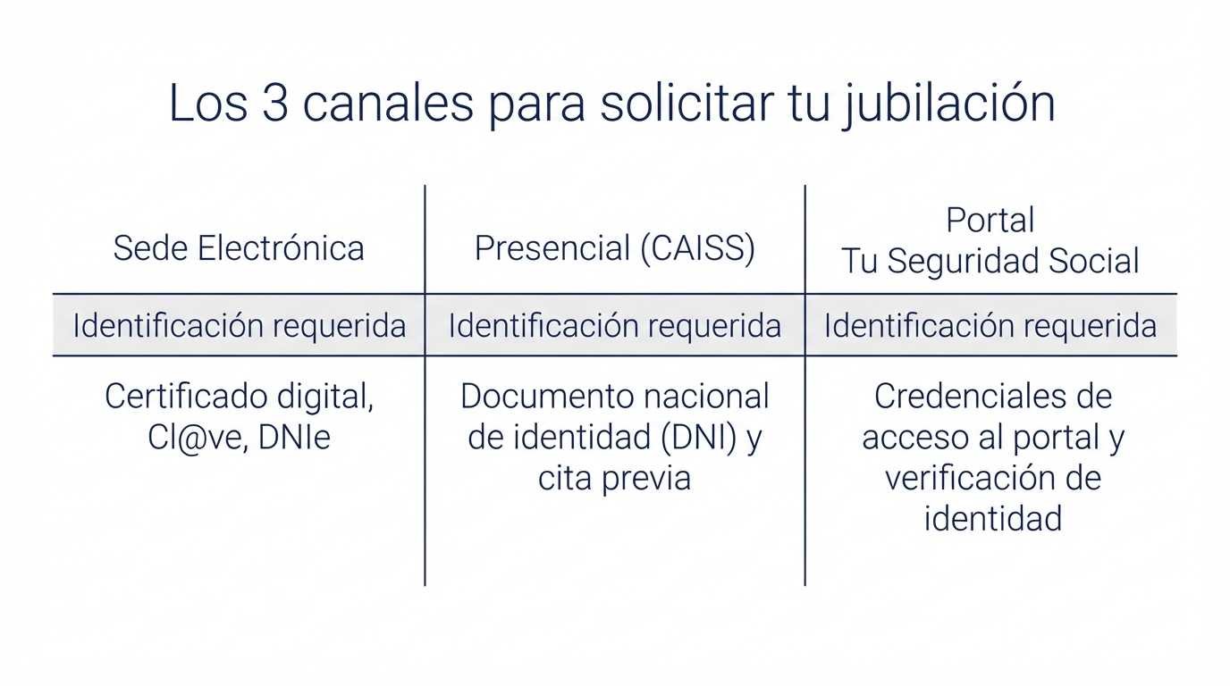Infografía 2 — Los 3 canales para solicitar la pensión