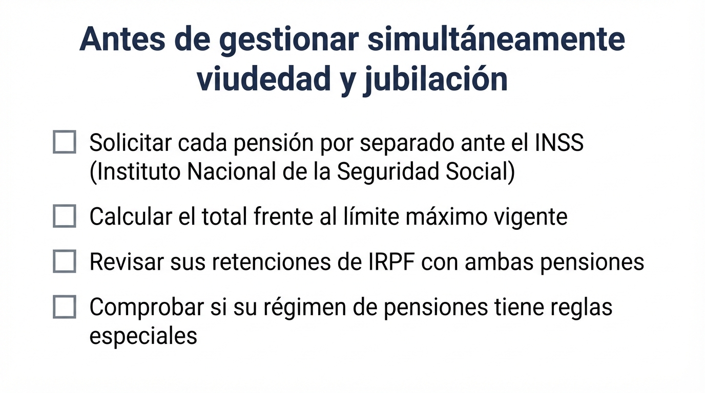 Infografía 3 — Checklist antes de gestionar ambas pensiones: